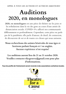 FINAL DAY ! Auditions - 2020 in Monologues Picture
