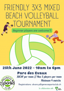 Amateur 3vs3 Beach Volleyball Tournament - All levels Picture
